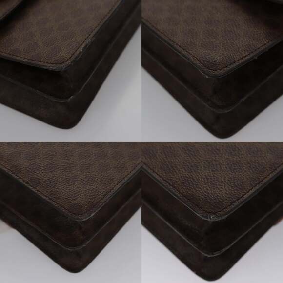 CELINE Macadam Canvas Hand Bag Pvc Leather Brown Gold - Picture 10 of 13